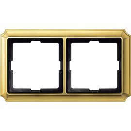 Рамка для розеток и выключателей 2 поста Merten скрытой установки стеклянная, золото MTN483221 Systeme Electric