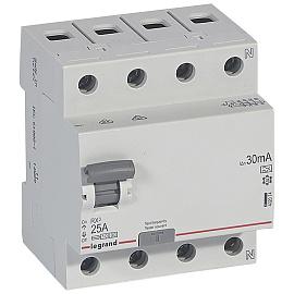 Выключатель автоматический дифференциального тока RX3 25А 4П четырехполюсный 30мА 402074 Legrand