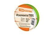 Изолента ПВХ желто-зеленая полосатая 19х20м SQ0526-0007 TDM