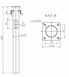 Закладная деталь фундамента ЗДФ-0,133-1,5(К200-150-4х20) для опоры 7 метров 02 00-001226 Пересвет