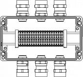 Взрывозащищенный корпус из алюминия 220x120x90мм1Ex e IIC Т5 Gb / Ex tb IIIB T95°C Db IP66 Температурный режим Т5 40°C Количество клемм:CBC.4 20 шт. Ток АВводыСторона А:Взрывозащищенный кабельный ввод ANS под небронированный кабель M20х1,5D5,5-13мм. Никел