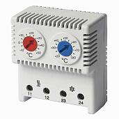 DKC R5THRV13 Сдвоенный термостат, диапазон температур для NC контакта: 10-50°C,