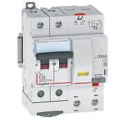 Выключатель автоматический дифференциального тока АВДТ DX3 32А 2П двухполюсный 30мА 4 модуля 411161 Legrand