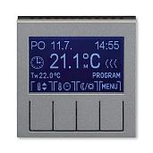Терморегулятор (термостат) универсальный программируемый 16А сталь / дымчатый чёрный 2CHH911031A4069 ABB