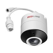 Камера видеонаблюдения (видеокамера наблюдения) IP уличная купольная панорамная всепогодная 5Мп, объектив: 1,1 мм, угол обзора 180° по горизонтали RedLine RL-IP75P-W