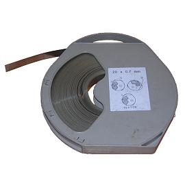 Лента бандажная нержавеющая сталь (A2) 0,7*20  кассета-переноска (упак. 50 метров)