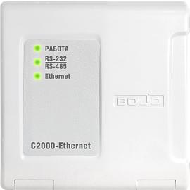 Преобразователь интерфейса RS-232/RS-485 в Ethernet, U-пит.11...28.4 В, I-потр.90 мА, IP20  С2000 Ethernet БОЛИД
