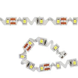 Светодиодная лента ULS-Z01 2835-60LED/m-8mm-IP20-DC12V-9,6W/m-3M-DW Фигурная зиг-заг на самоклеящейся основе UNIEL,3м. в герметичной упаковке. IP20. Угол излучения 120. Холодный белый свет. 10777 Uniel