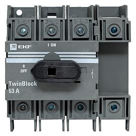 Рубильник 63A 4P c рукояткой управления для прямой установки TwinBlock tb-63-4p-f EKF