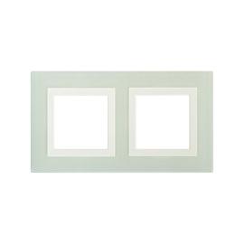 Рамка для розеток и выключателей 2 поста 4 модуля Avanti из натурального стекла светло-зеленый 4406824 DKC