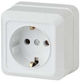 Розетка 2P+E Schuko, 16А-250В, ОУ, б.м.п., 2Э-202-01 Intro  Quadro, белый Б0038841 ЭРА