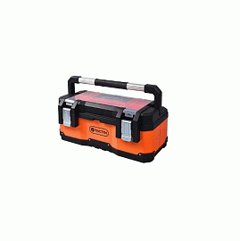 Ящик для инструмента 23 пластик с металлом оранжевый с органайзером 58,5x28,8x25,5 см TACTIX 321108