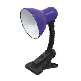 Светильник настольный под лампу СНП-01Ф на прищепке 40Вт E27 фиолетовый 4690612012797 IN HOME
