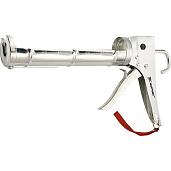 Пистолет для герметика, 310 мл, "полуоткрытый", хромир., зубчатый шток 7 мм  MATRIX 88640