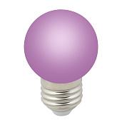 Лампа светодиодная 1 Вт E27 D45 80Лм матовая 220-240В шар Цвет фиолетовый UL-00005652 Uniel