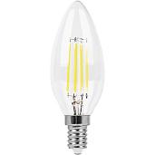 Лампа светодиодная 11 Вт E14 C35 2700К 950Лм прозрачный 230В свеча белый теплый 38006 Feron