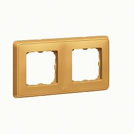Рамка для розеток и выключателей 2 поста Cariva матовое золото 773662 Legrand