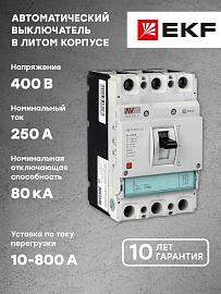 Автоматический выключатель AV POWER-2/3 250А 80kA TR EKF AVERES