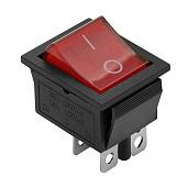 Выключатель клавишный красный с подсветкой 4 контакта 250В 16А вкл-выкл (тип RWB-502 SC-767) IRS 26840 6 IRS Duwi