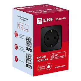 Розетка умная Wi-Fi PRO HomeСonnect черная RCS-2-WF EKF