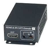 Приемник HDMI сигнала и сигнала ИК по одному кабелю витой пары CAT6 до 70м (CAT5e до 60м). HE02EIR SC&T
