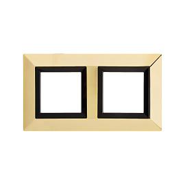 Рамка для розеток и выключателей 2 поста 4 модуля Avanti из металла золотой 4408854 DKC