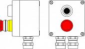 Взрывозащищенный корпус из алюминия 120x120x90мм (1Ex d e IIC T6 Gb X / Ex tb IIIB T80°C Db X / IP66) Температурный режим Т640°C Количество элементов управления:Контактный блок 1NC/1NO + Аварийная кнопка P3E Красная 1 шт.Контактный блок 1NC/1NO + Кнопка P