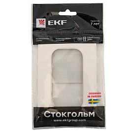 Стокгольм Рамка для розетки 2 пост белая EYM-G-304-10 EKF PROxima