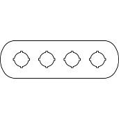 Шильдик MA6-1004 (4 места) для пластикового кнопочного поста  1SFA611930R1004 ABB