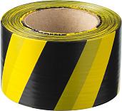 Сигнальная лента, цвет черно-желтый, 75ммх200м,  ЗУБР Мастер 12242-75-200