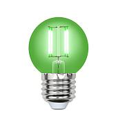 Лампа светодиодная 5 Вт E27 G45 350Лм 200-250в шар зеленый свет Air (LED-G45-5W/GREEN/E27 GLA02GR) UL-00002988 Uniel