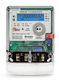 Счетчик электроэнергии однофазный многотарифный НЕВА МТ 114 AR2S RF2PC 5(80)A Тайпит (электросчетчик)