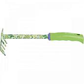 Грабли 5-зубые, 85x310 мм, стальные, пластиковая рукоятка, Flower Green Palisad 62039